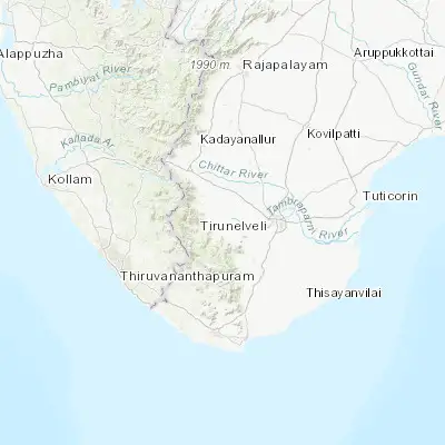 Map showing location of Ambasamudram (8.710680, 77.451900)