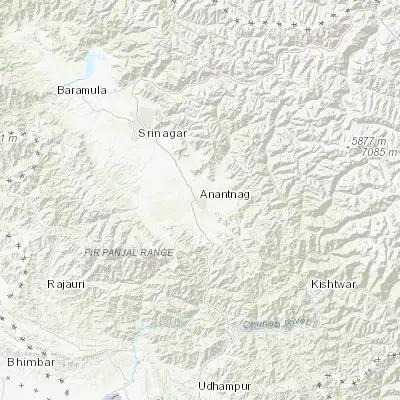 Map showing location of Anantnag (33.730680, 75.154180)