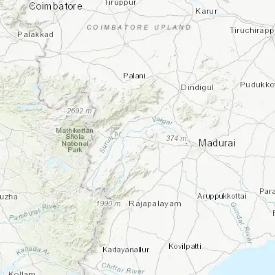 Map showing location of Āndippatti (9.997970, 77.620970)