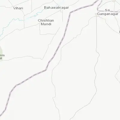 Map showing location of Anūpgarh (29.191110, 73.208610)