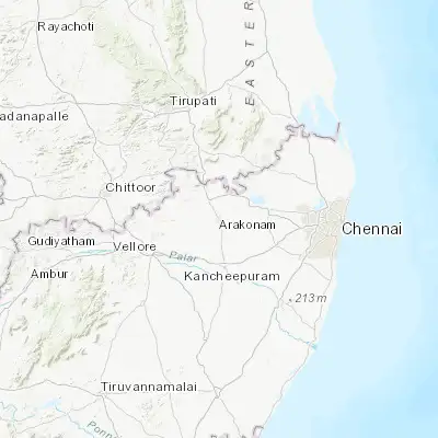 Map showing location of Arakkonam (13.084490, 79.670530)