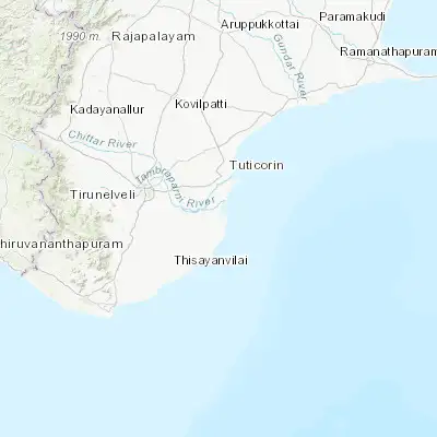 Map showing location of Arumuganeri (8.568800, 78.090910)