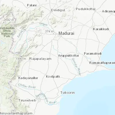 Map showing location of Aruppukkottai (9.509600, 78.095880)