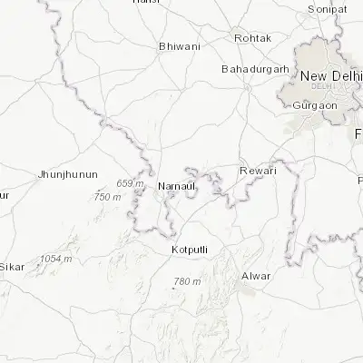 Map showing location of Ateli Mandi (28.100800, 76.259800)
