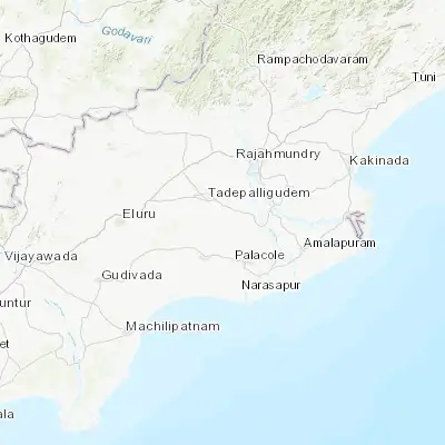 Map showing location of Attili (16.700000, 81.600000)