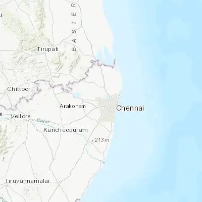 Map showing location of Āvadi (13.114700, 80.109810)