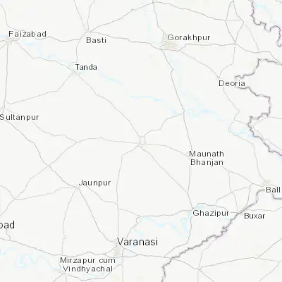 Map showing location of Azamgarh (26.068320, 83.183580)