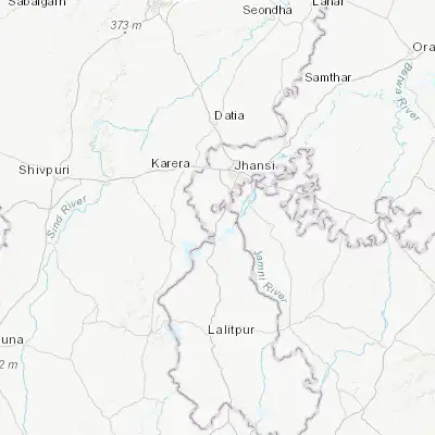 Map showing location of Babīna (25.239470, 78.470280)