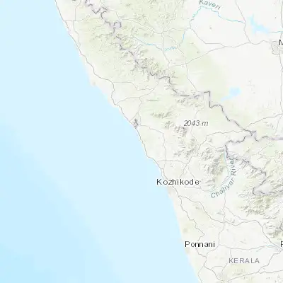 Map showing location of Badagara (11.597760, 75.581420)