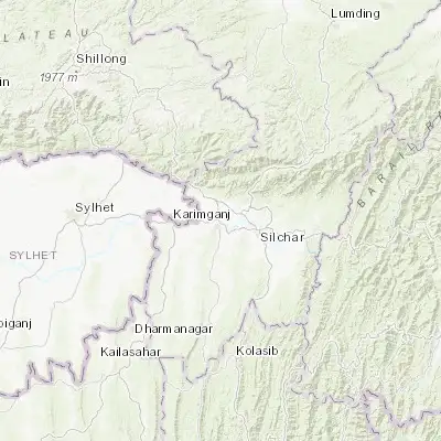 Map showing location of Badarpur (24.868520, 92.596060)