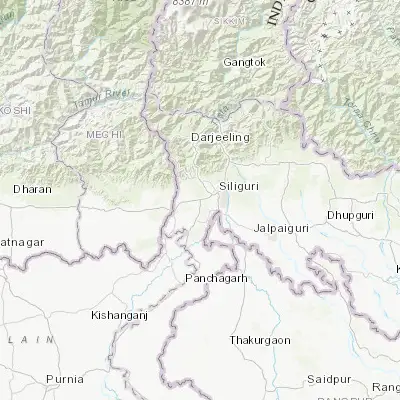Map showing location of Bagdogra (26.699290, 88.311770)