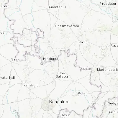 Map showing location of Bāgepalli (13.783380, 77.796670)