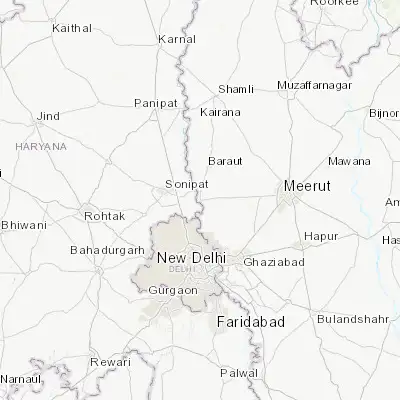 Map showing location of Bāghpat (28.944850, 77.218650)