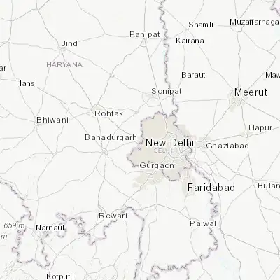 Map showing location of Bahādurgarh (28.692870, 76.935550)