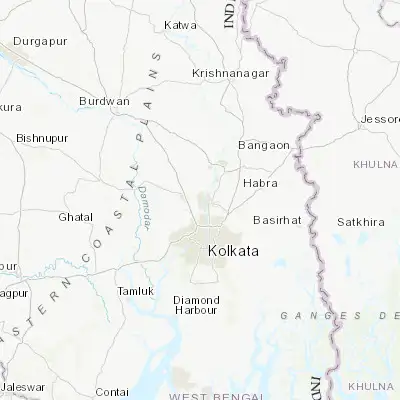 Map showing location of Baidyabāti (22.784980, 88.325860)