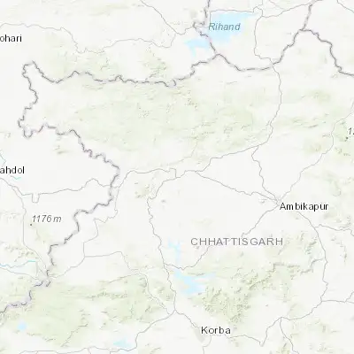 Map showing location of Baikunthpur (23.262060, 82.560510)