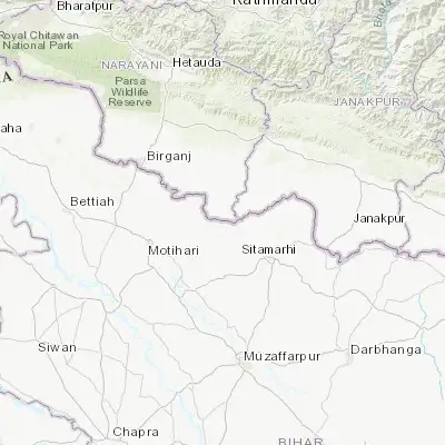 Map showing location of Bairāgnia (26.740630, 85.273230)