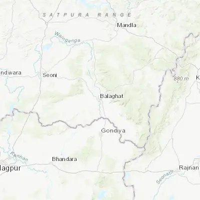 Map showing location of Bālāghāt (21.815600, 80.188450)