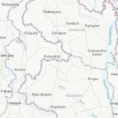 Map showing location of Bālurghāt (25.220990, 88.777320)