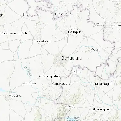 Map showing location of Bangalore (12.971940, 77.593690)