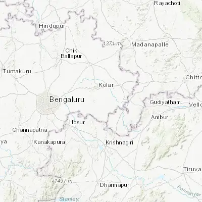 Map showing location of Bangarapet (12.991160, 78.178040)