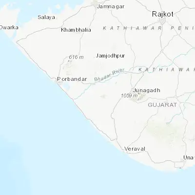 Map showing location of Bāntva (21.488150, 70.075760)