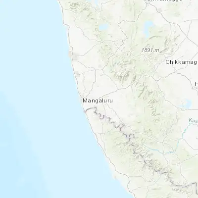 Map showing location of Bantvāl (12.890500, 75.034890)