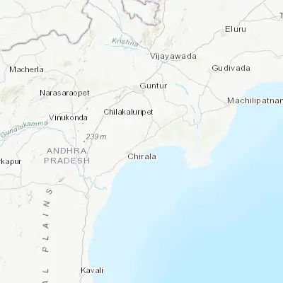 Map showing location of Bāpatla (15.904220, 80.467430)