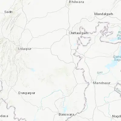 Map showing location of Bari Sādri (24.413390, 74.473310)