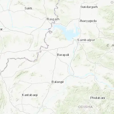 Map showing location of Barpāli (21.190050, 83.587210)