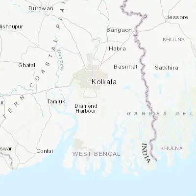 Map showing location of Baruipur (22.365440, 88.432500)