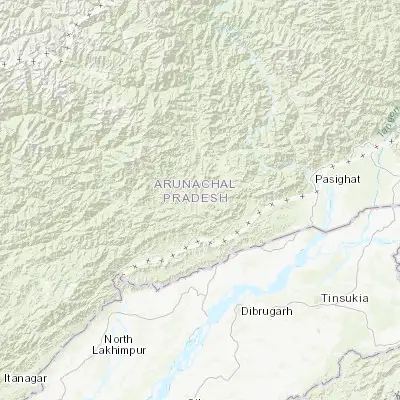 Map showing location of Bāsār (27.990080, 94.694510)