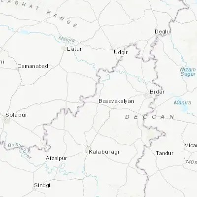 Map showing location of Basavakalyān (17.874450, 76.949720)