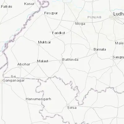 Map showing location of Bathinda (30.207470, 74.938930)