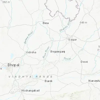 Map showing location of Begamganj (23.599170, 78.340640)