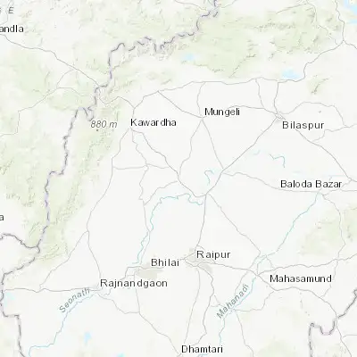 Map showing location of Bemetāra (21.715560, 81.534230)
