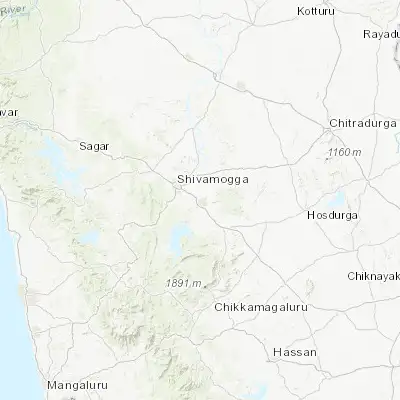 Map showing location of Bhadrāvati (13.848460, 75.705020)
