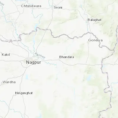 Map showing location of Bhandāra (21.168170, 79.648850)