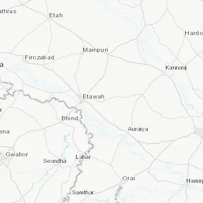 Map showing location of Bharthana (26.752310, 79.221800)