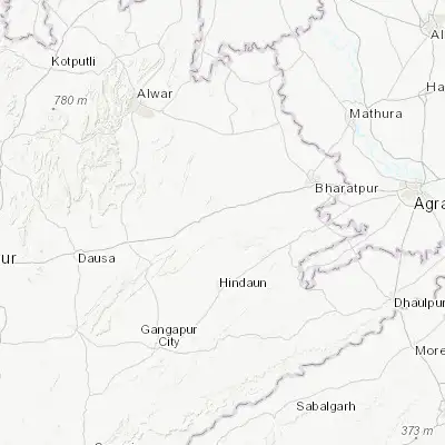 Map showing location of Bhasāwar (27.038950, 77.048490)