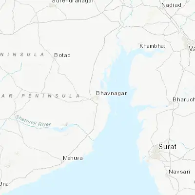 Map showing location of Bhavnagar (21.762870, 72.153310)