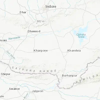 Map showing location of Bhikangaon (21.867640, 75.963910)
