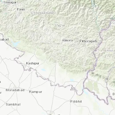 Map showing location of Bhīm Tāl (29.344470, 79.563360)