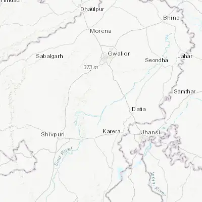 Map showing location of Bhitarwār (25.792160, 78.110850)