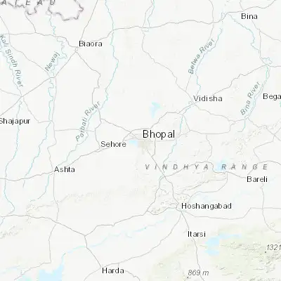 Map showing location of Bhopāl (23.254690, 77.402890)