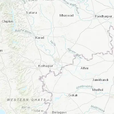 Map showing location of Bhudgaon (16.907420, 74.599540)
