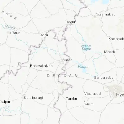 Map showing location of Bīdar (17.908020, 77.515240)