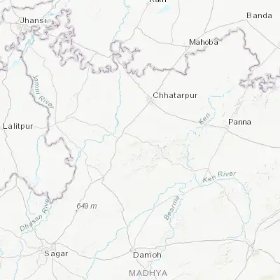 Map showing location of Bijāwar (24.623510, 79.489940)