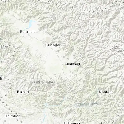 Map showing location of Bijbehara (33.793780, 75.107000)