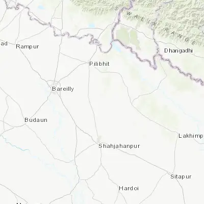 Map showing location of Bilsanda (28.243410, 79.951350)